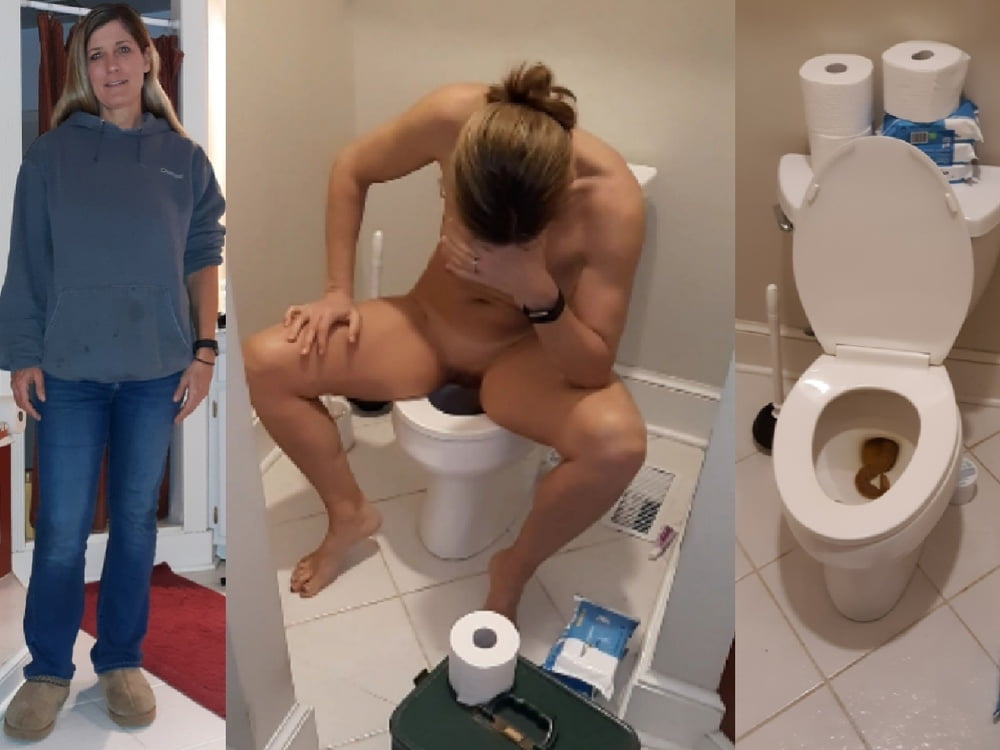 Naked girls having poop