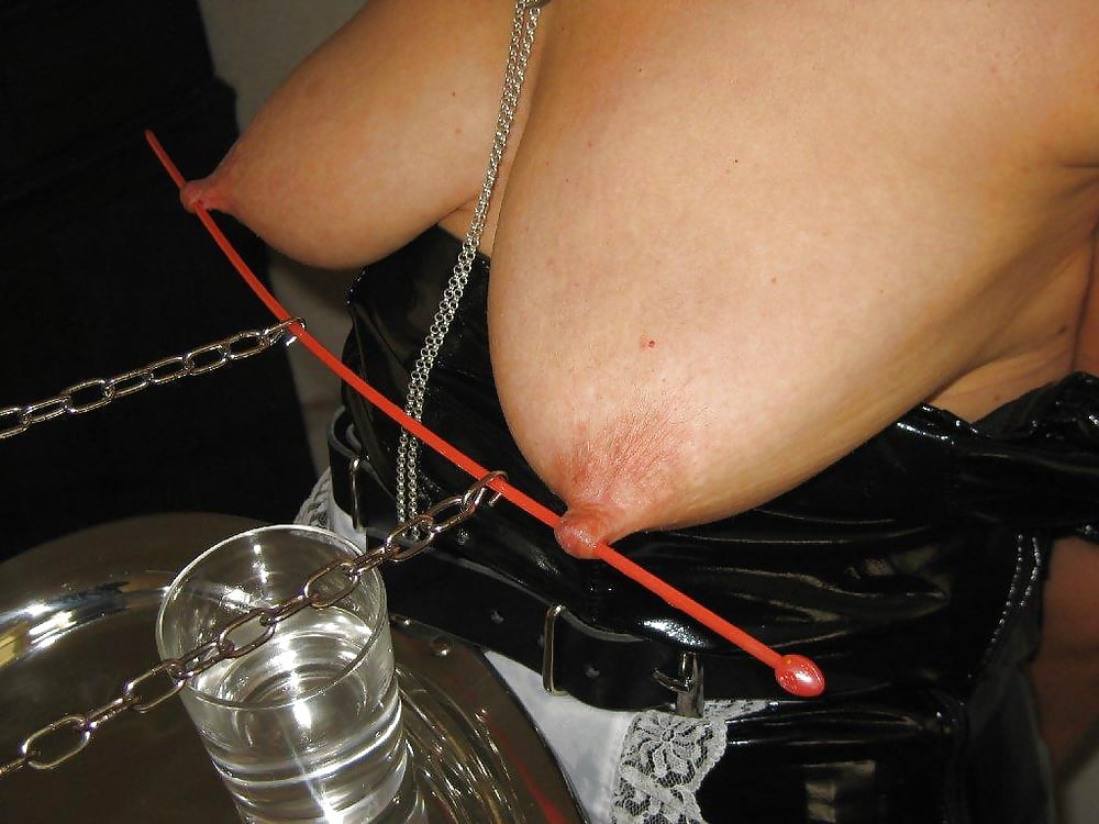 Nipple clamps saggy tits stretched
