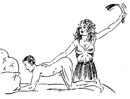 Femdom spanking cartoon