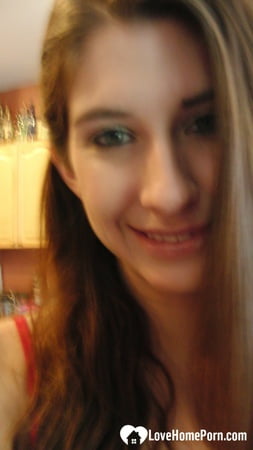 brunette cutie gets some cum over herself         