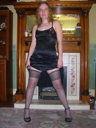 dress and holdup stockings         