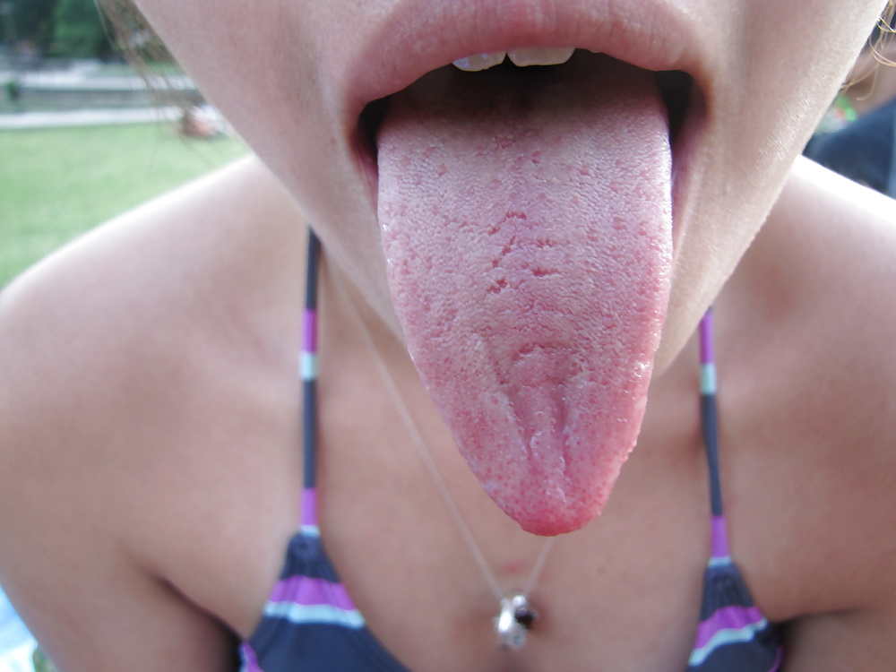 Girl raw tongue party
