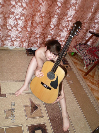cute girl with a guitar