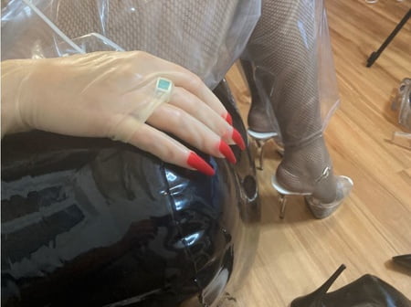 clear high heels and clear pvc fetish         