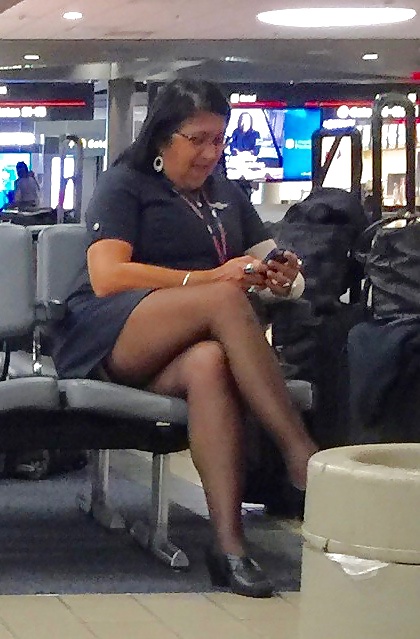 FLIGHT ATTENDANT CANDIDS - I (Stocking Tops) - ORIGINAL porn gallery