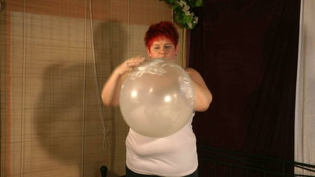 played with a large balloon         