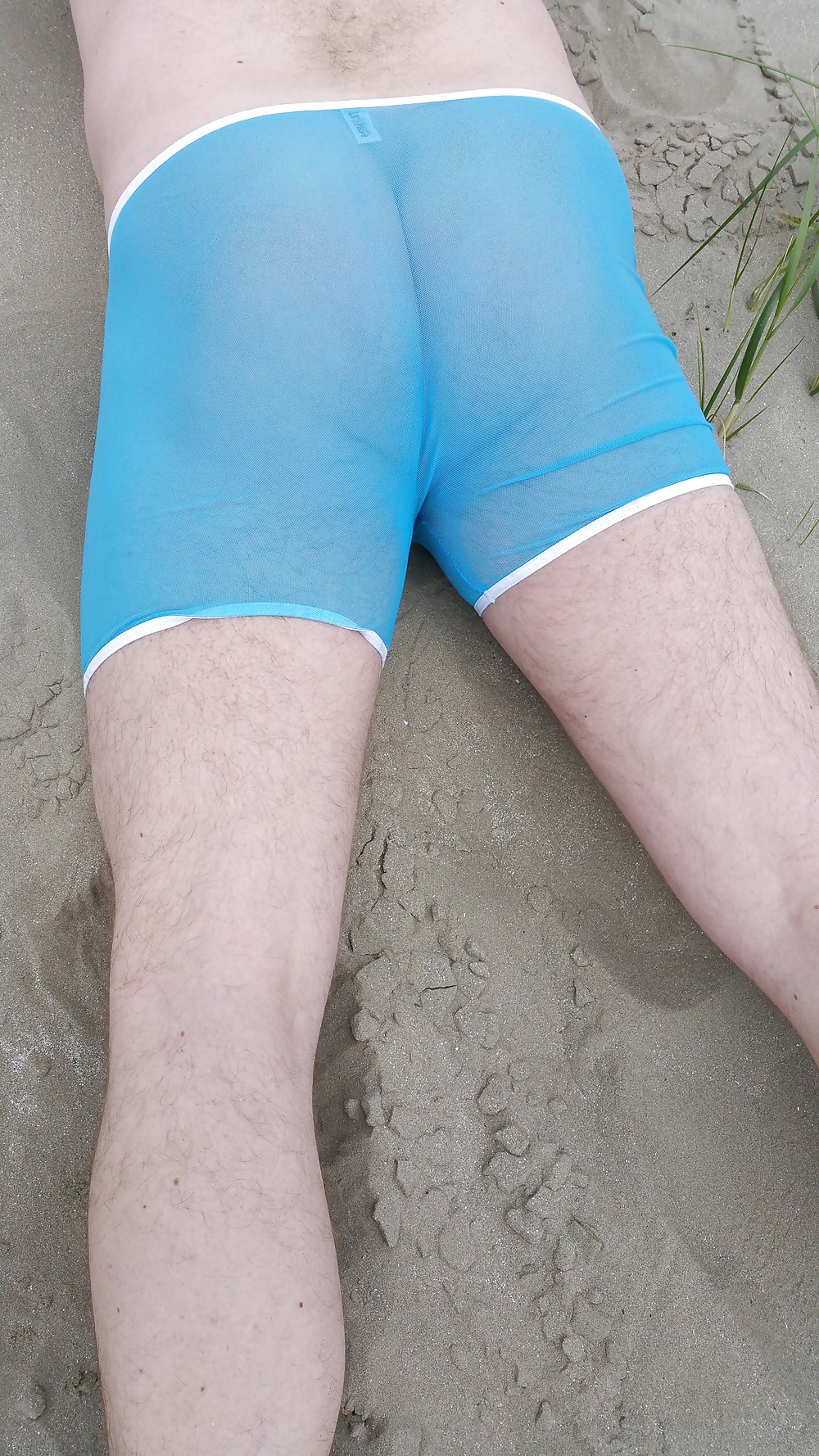 Beach - Blue see-through underwear on the beach porn gallery