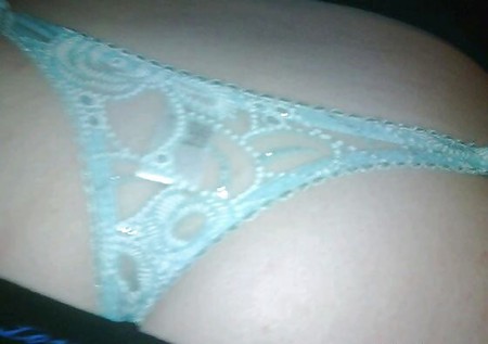 Green lace thong + pussy and asshole closeups