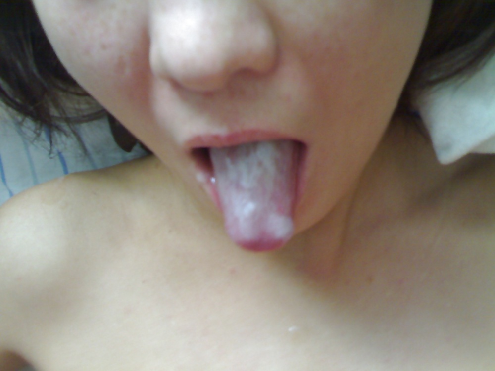 Lucy gets the cum in her mouth porn gallery