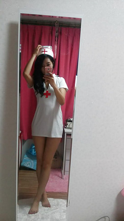 Sexy Korean Slut in Nurse Outfit