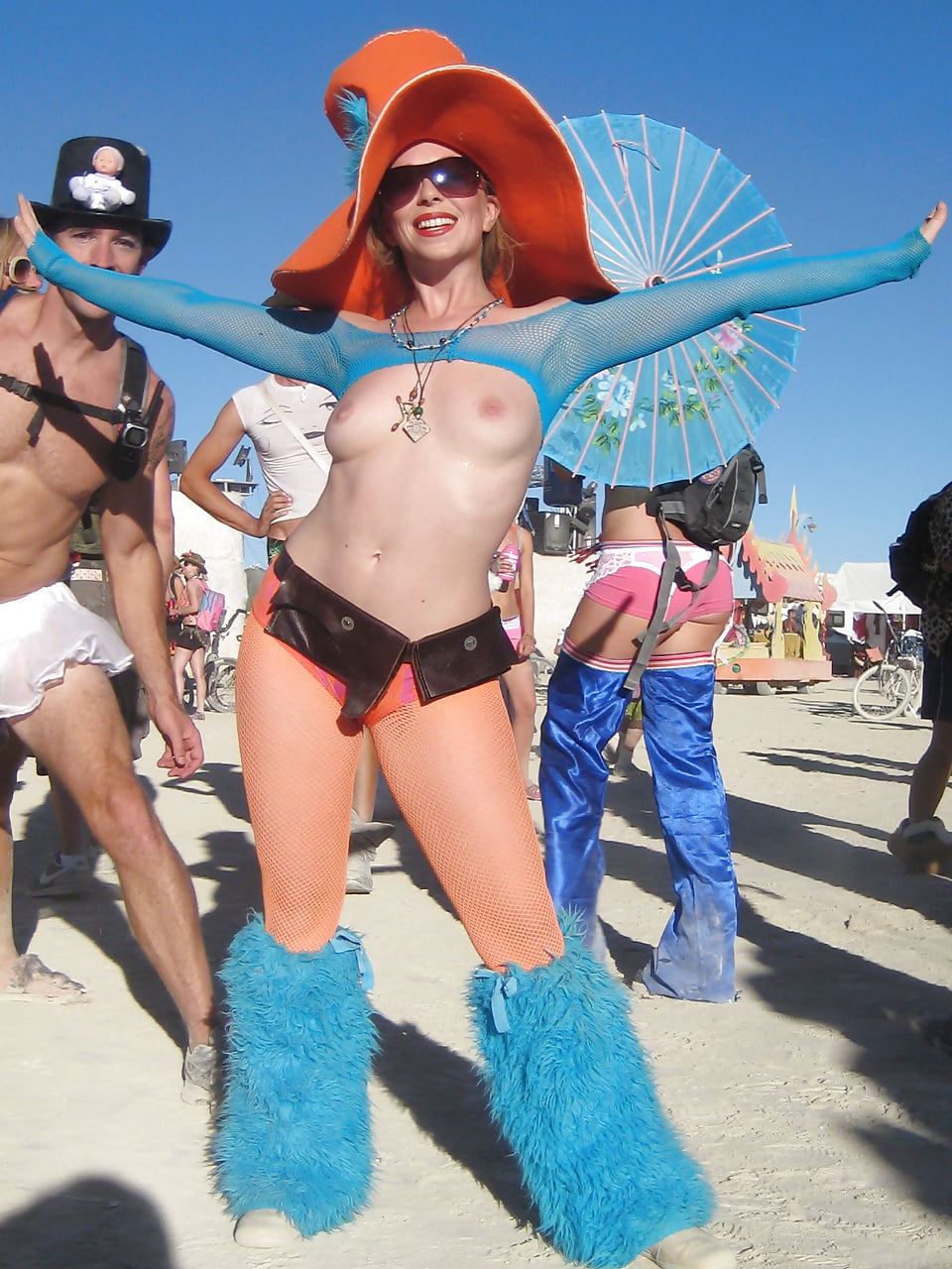 Burning man nude girl