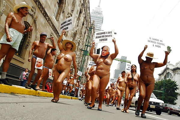 Naked women demonstration.