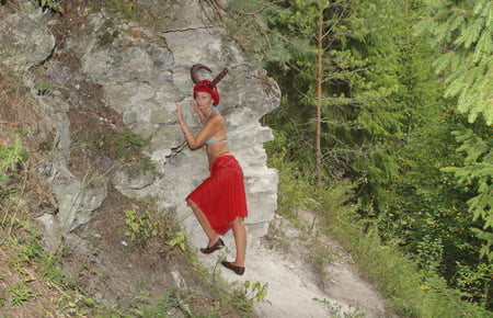 forest satyr on the rock         