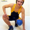 Marty poses in and out of his wrestling singlet