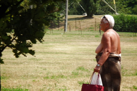 Granny naked in the park