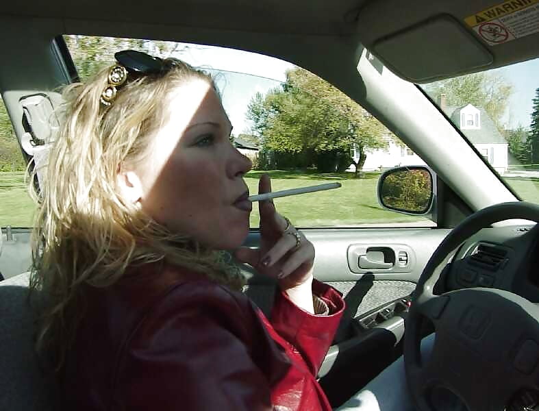 Smoking & Driving - Maggie VS120 in Leather porn gallery