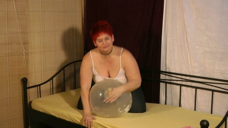 played with a large balloon         