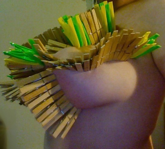 Big Natural Boobs Tortured With Over 100 pegs porn gallery