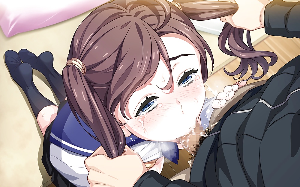 Anime cum mouth uniform otngagged