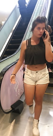 Slutty teen mall in shorts