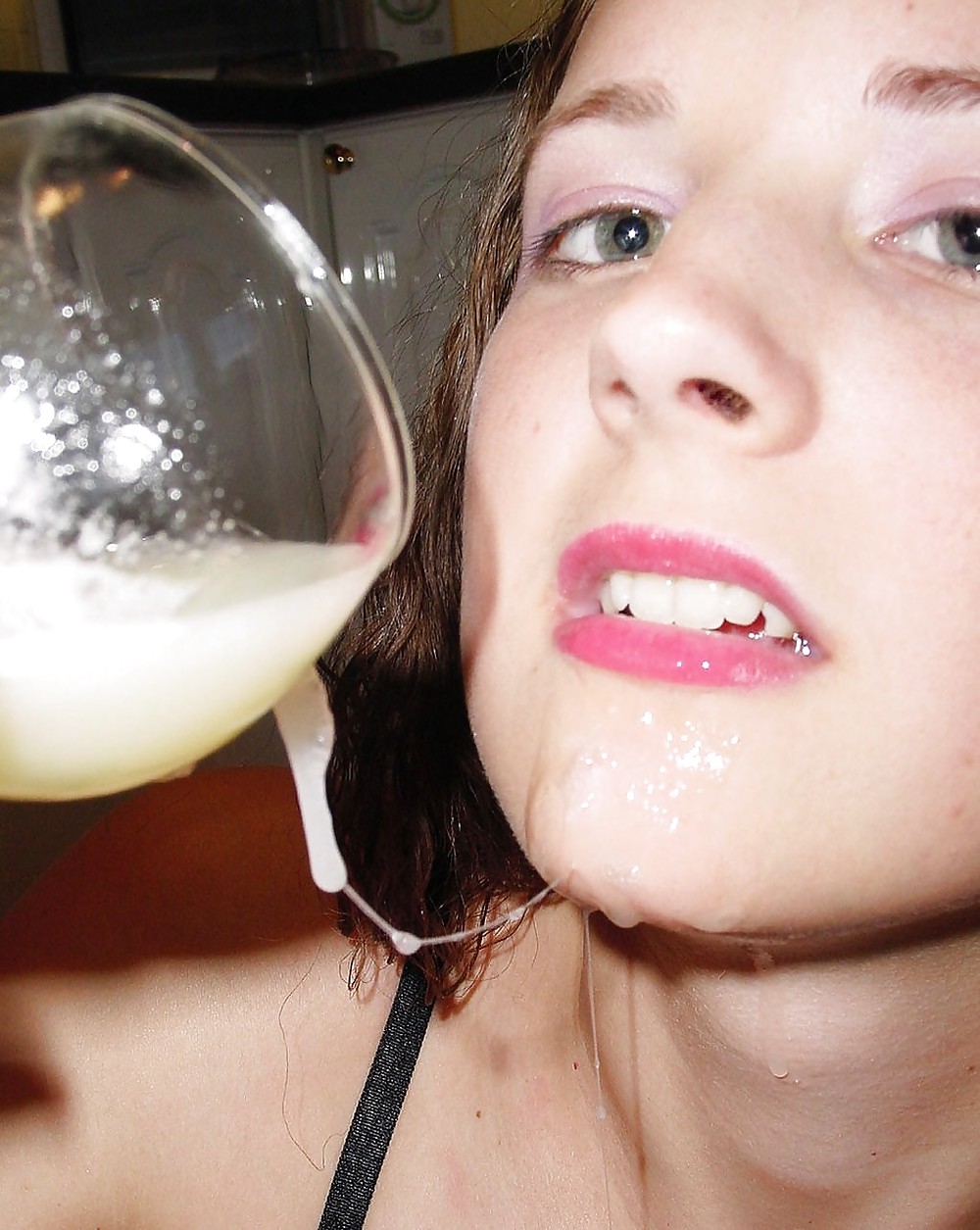 Girls drinking sperm cocktails.