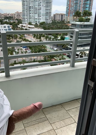 Big cock on Balcony Miami Beach Public Voyeur Hard - 4 Pics | xHamster