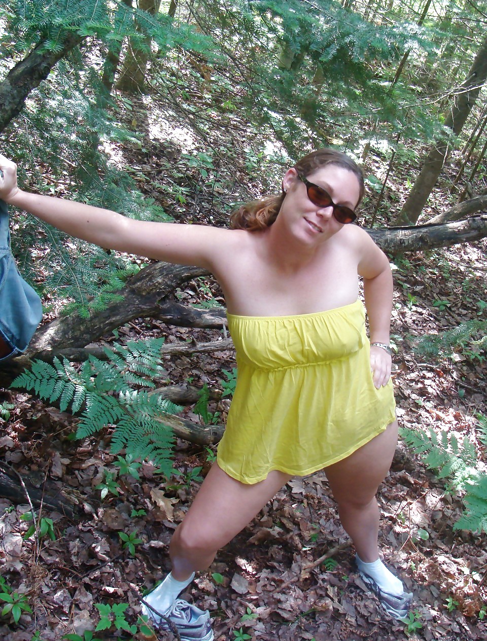 Chubby Milf in the forest porn gallery