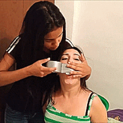 Gagging Her Older Stepsister With Socks, Duct Tape And Cloth