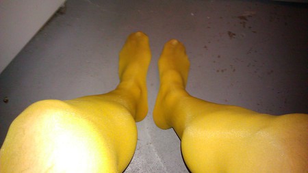 Roped in yellow tights