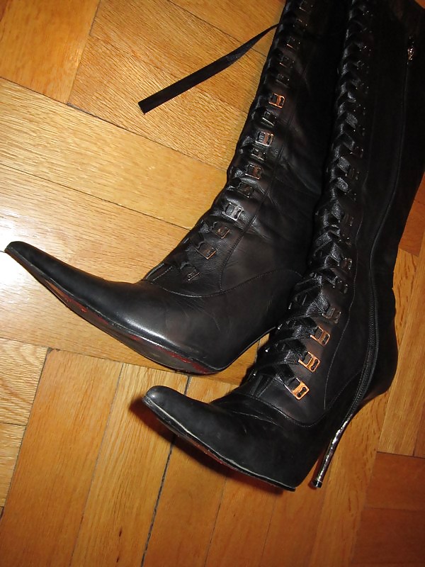 My Collection: Black lace-up leather boots porn gallery