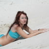 On White Sand in turquos bikini