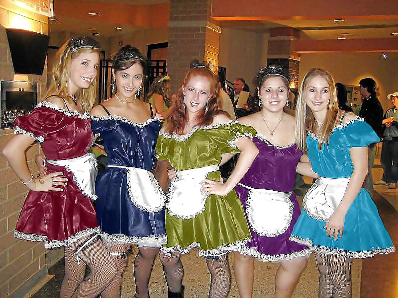 2 or more girls in various Satin clothing porn gallery