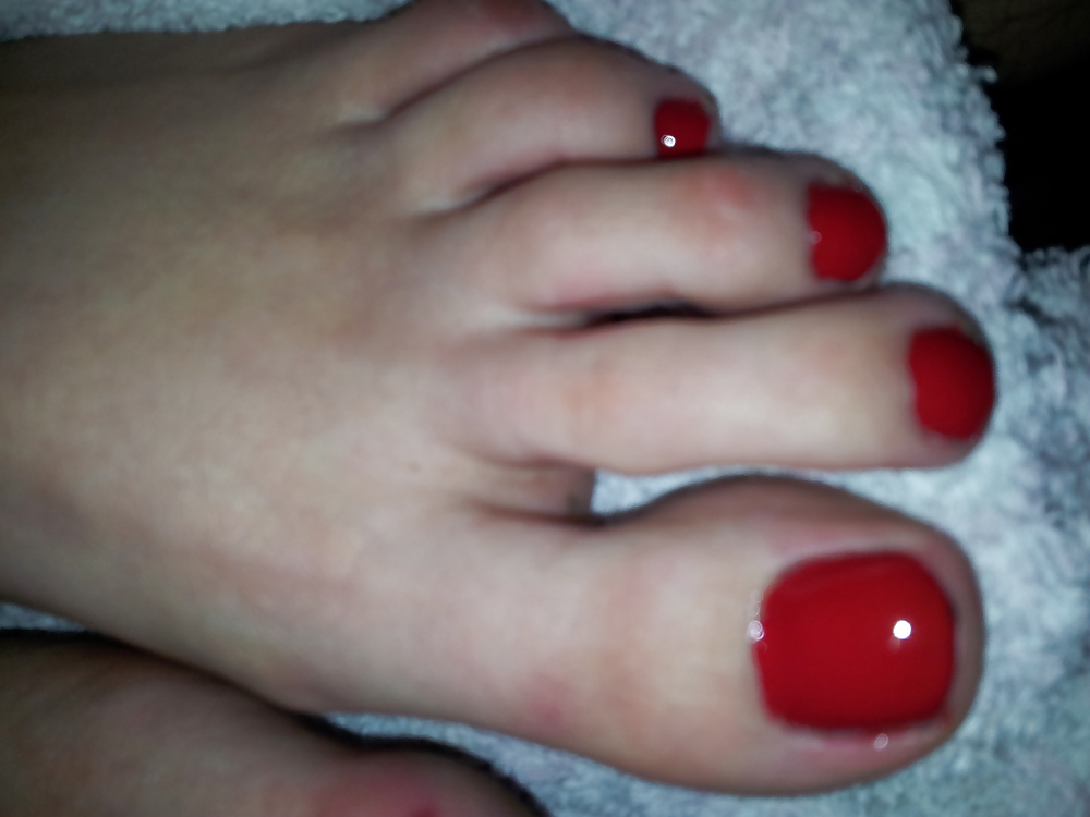 Wifes sexy polish red toe nails feet 2 porn gallery