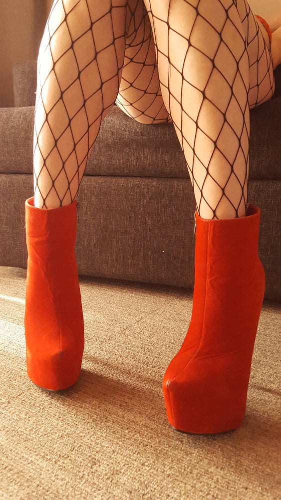 Red Boots Heels & Fishnets (fuck me shoes) - 27 Photos 