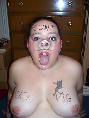 Fat ugly pig degraded and humiliated