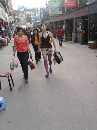 Slutty chinese girl in public
