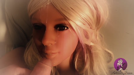 hot blonde real doll gets fantastic facial         
