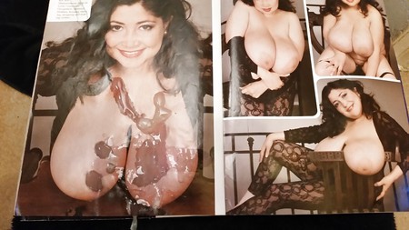 Second load of cum for this big titted porn mag slut