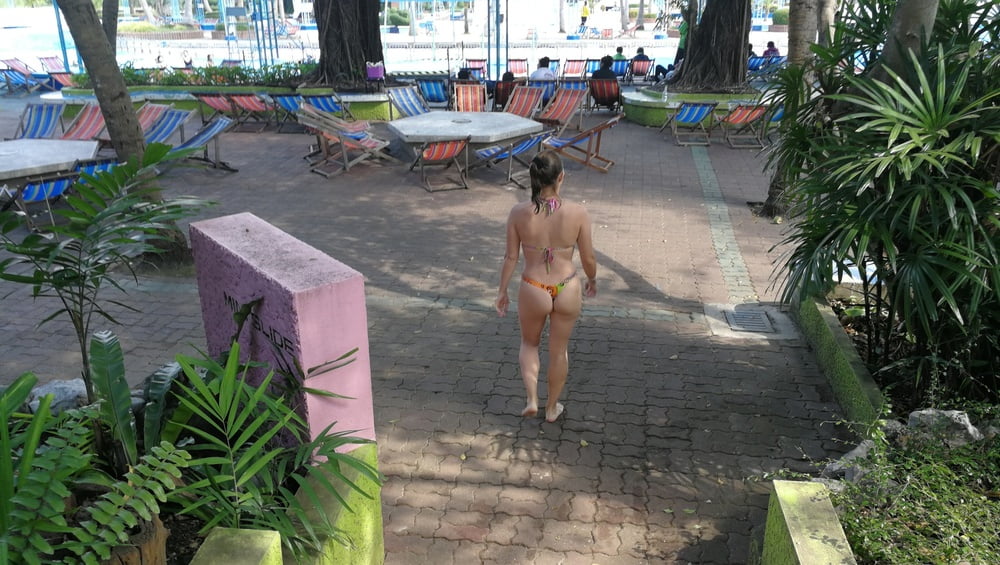 public water park ass voyeur wife thong string micro bikini porn ... photo