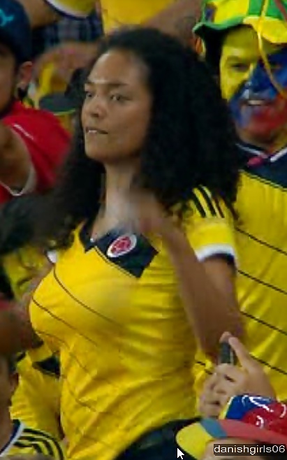 Busty Columbian milf dancing at World Cup 14 game porn gallery