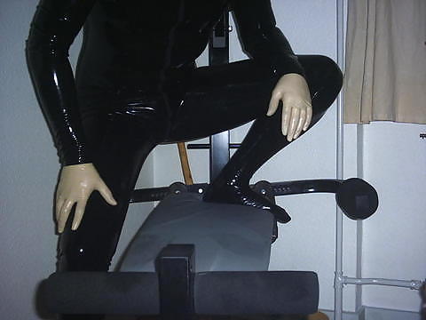 Rubber in the staircase & basement porn gallery